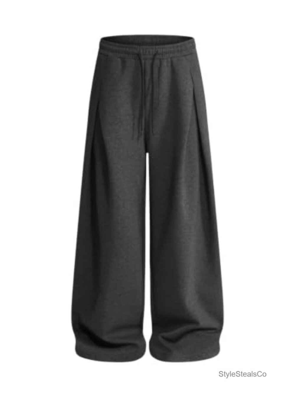 Men's Pleated Wide Leg Sweatpants Tailored Lounge Pants